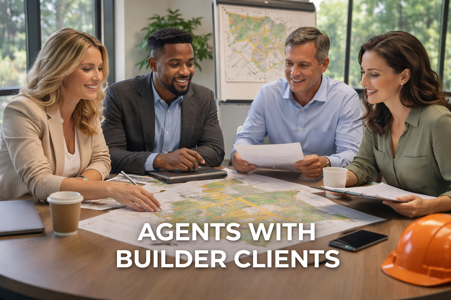 Real estate agents working with builder clients