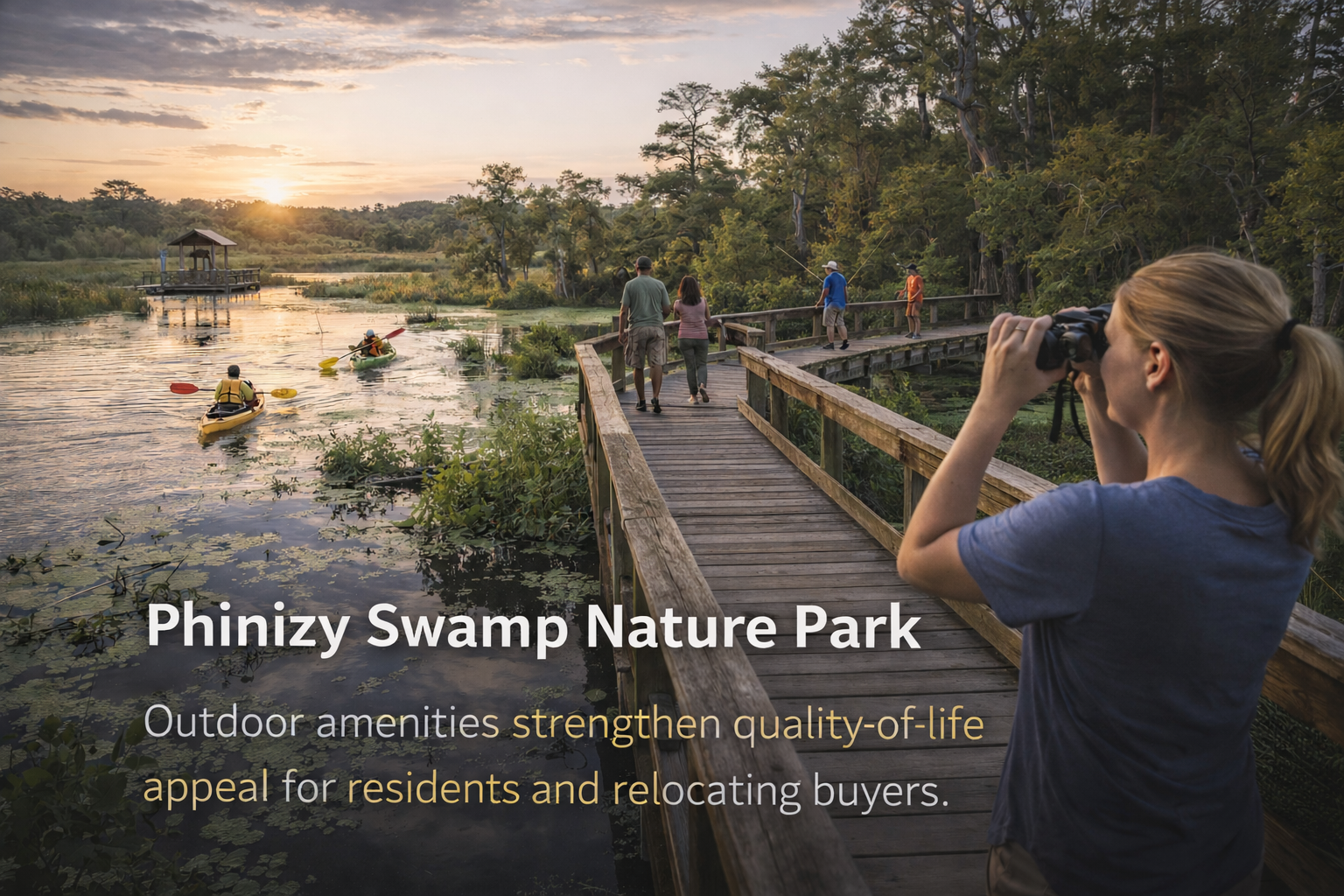 Phinizy Swamp Nature Park – Outdoor amenities strengthen quality-of-life appeal for residents and relocating buyers.