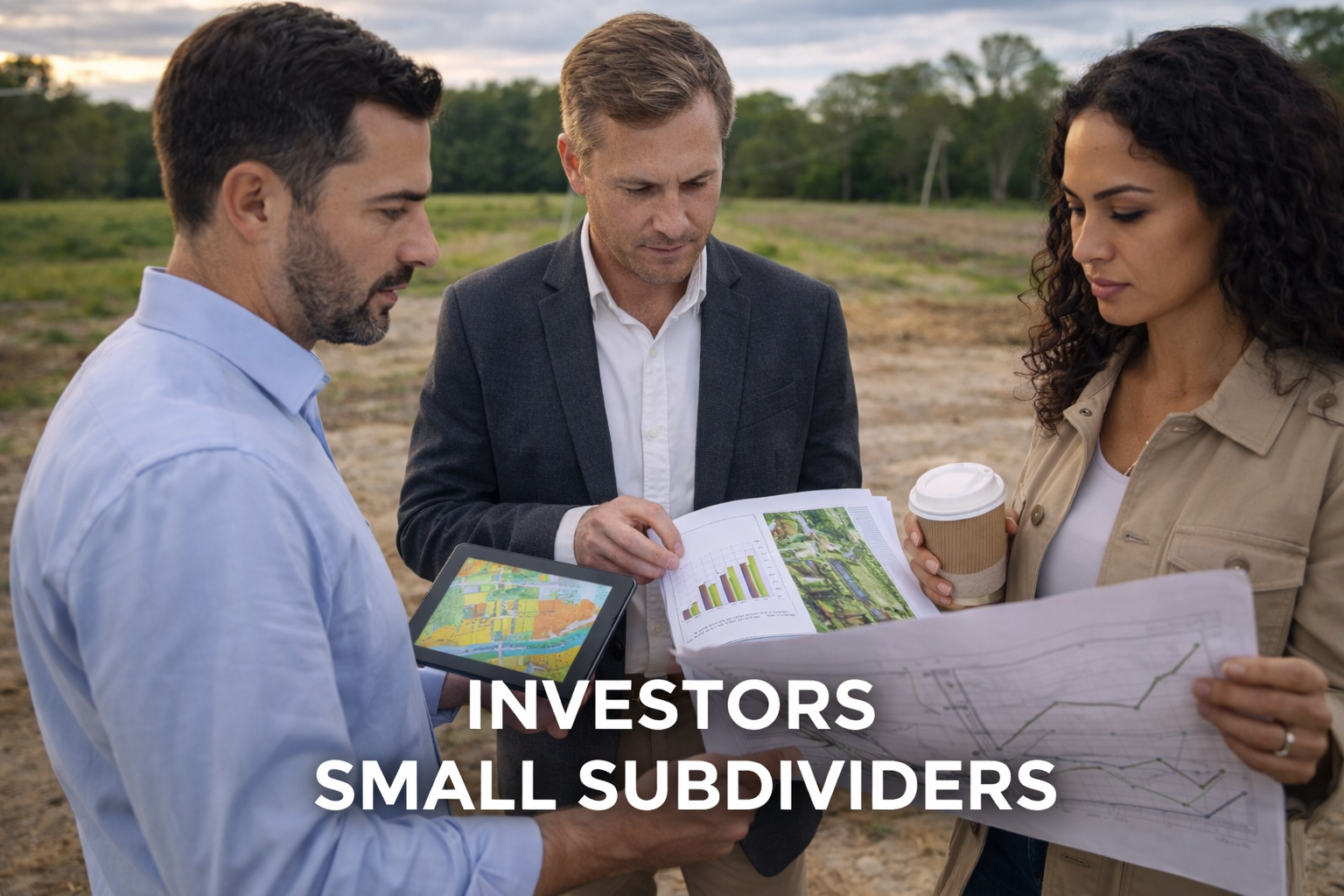 Land investors reviewing property opportunities